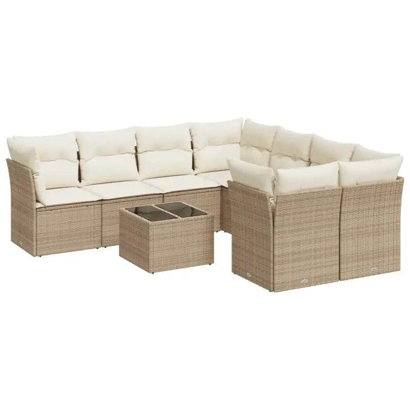 Loungeset in beige materiaal en gepoedercoat staal met perfecte afmetingen - Tuinsets