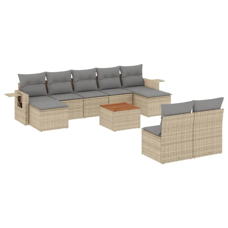 Loungeset in gemengd beige materiaal voor een gezellige tuinruimte - Tuinsets