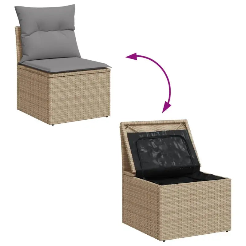 Loungeset in gemengd beige materiaal voor gezellige buitenruimtes - Tuinsets