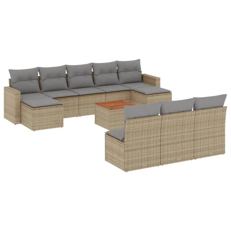 Loungeset in gemengd beige materiaal voor gezellige buitenruimtes - Tuinsets
