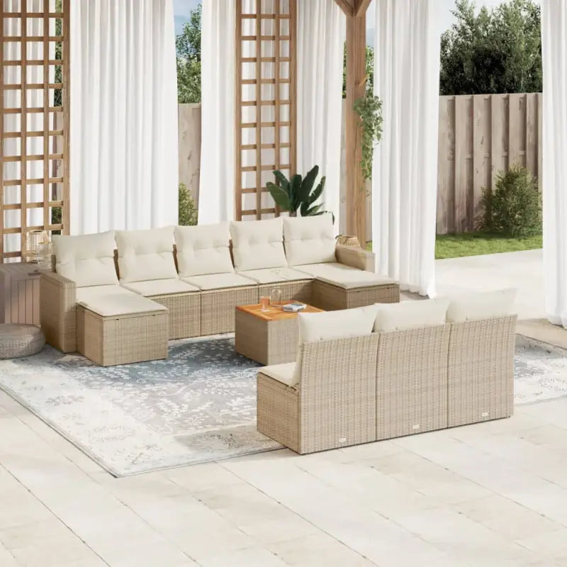 Loungeset in gemengd beige materiaal voor gezellige buitenruimtes - beige en crèmekleurig - Tuinsets
