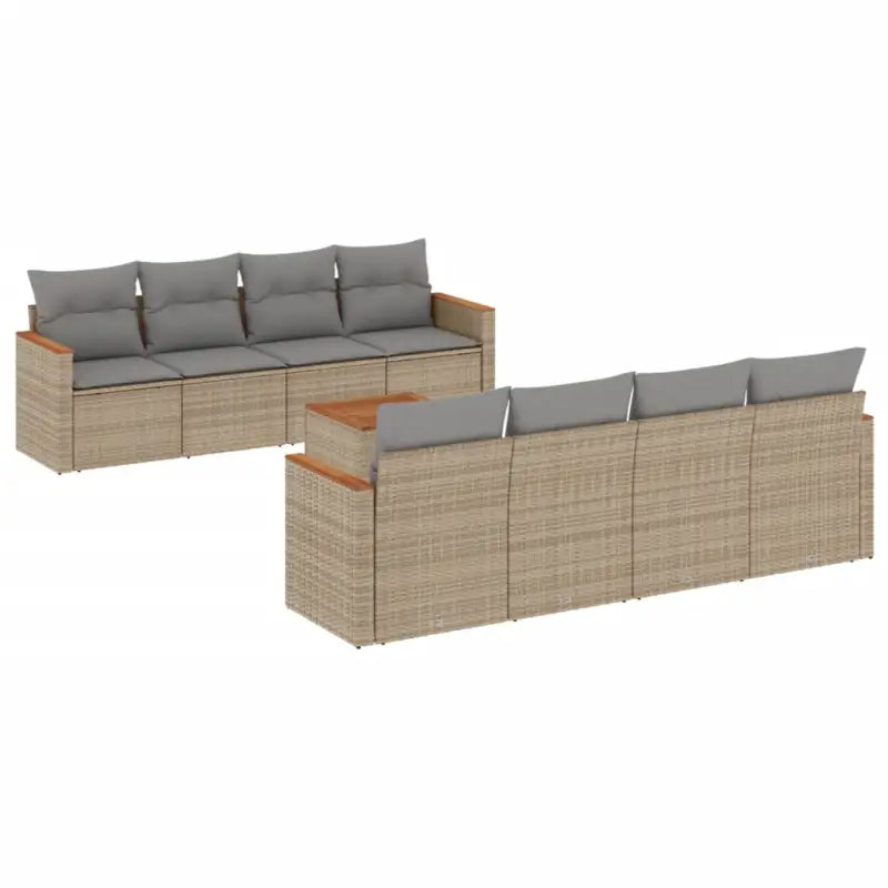 Loungeset in gemengd beige materiaal voor ontspannen buitentijd - Tuinsets