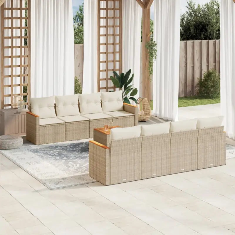Loungeset in gemengd beige materiaal voor ontspannen buitentijd - Beige - Tuinsets