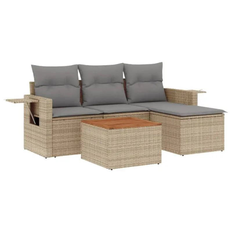 Loungeset in gemengd beige met waterdichte tas voor buitenplezier - Tuinsets