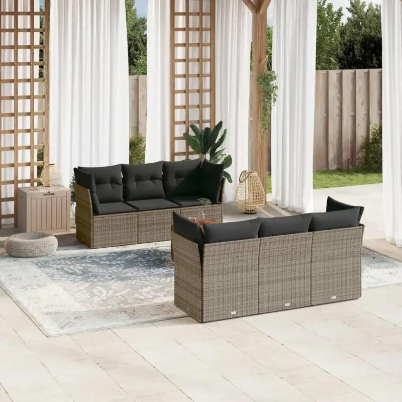 Loungeset in gemengd beige met waterdichte tas voor buitenplezier - Grijs - Tuinsets