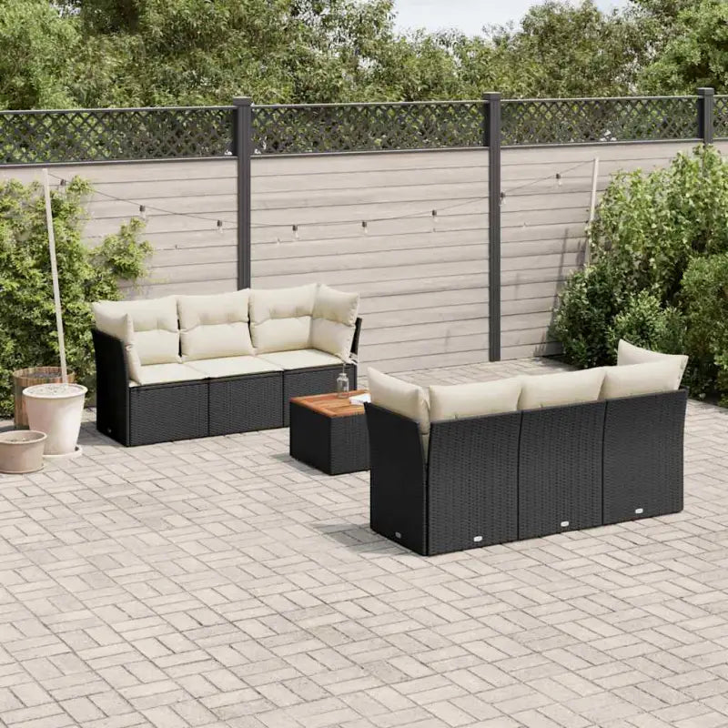 Loungeset in gemengd beige met waterdichte tas voor buitenplezier - Zwart - Tuinsets