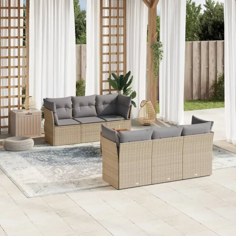 Loungeset in gemengd beige met waterdichte tas voor buitenplezier - Tuinsets