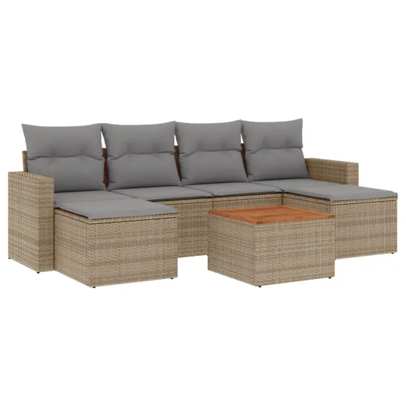 Loungeset in gemengd beige voor buiten genieten - Tuinsets