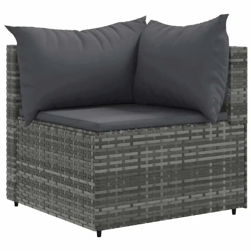 Loungeset in grijs materiaal met gepoedercoat staal en comfortabele rugkussens - Tuinsets