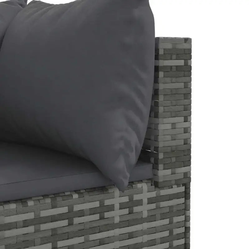 Loungeset in grijs materiaal met gepoedercoat staal en comfortabele rugkussens - Tuinsets