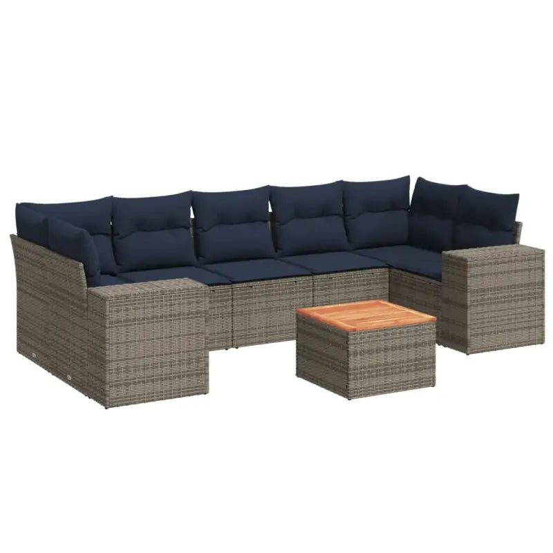 Loungeset in grijs materiaal met gepoedercoat staal en ideale afmetingen - Tuinsets