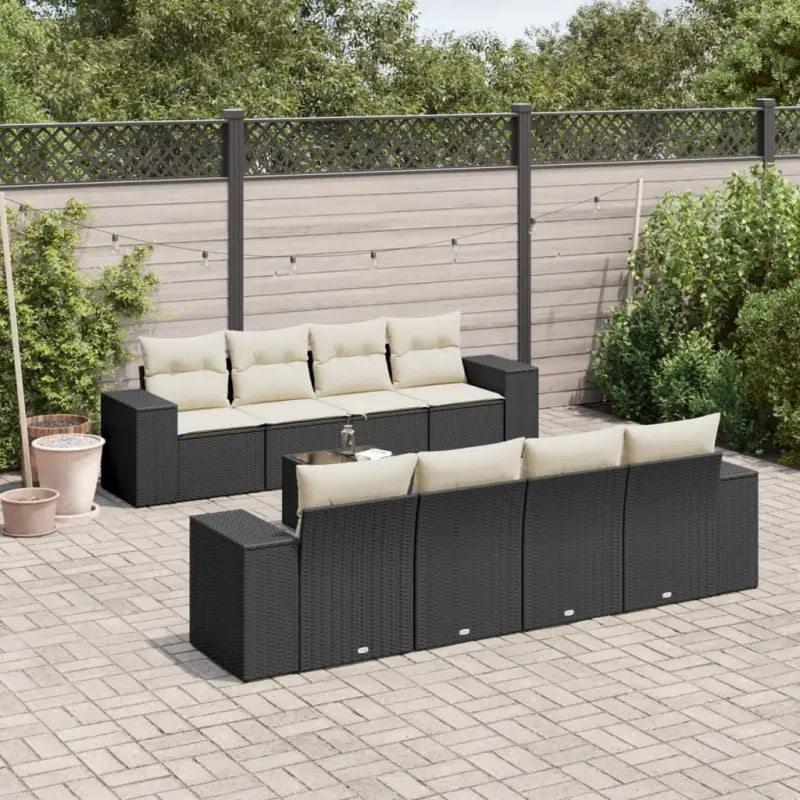 Loungeset in zwart materiaal met gepoedercoat staal afmetingen - Tuinsets