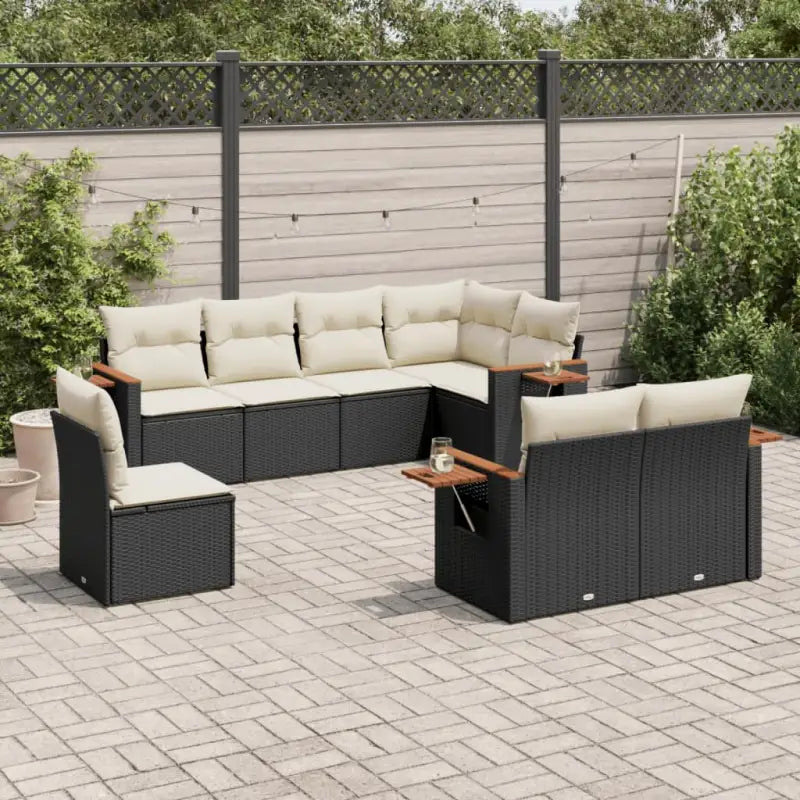 Loungeset in zwart materiaal met gepoedercoat staal en comfortabele afmetingen - Tuinsets