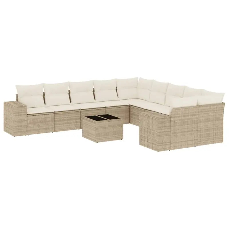Loungeset met beige materiaal en gepoedercoat staal voor buitenplezier - Tuinsets