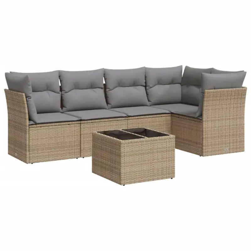 Loungeset met beige materiaal en gepoedercoat staal afmetingen - Tuinsets