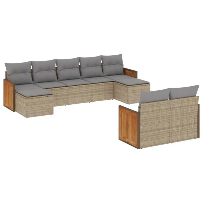 Loungeset met beige materiaal en gepoedercoat staal afmetingen - Tuinsets