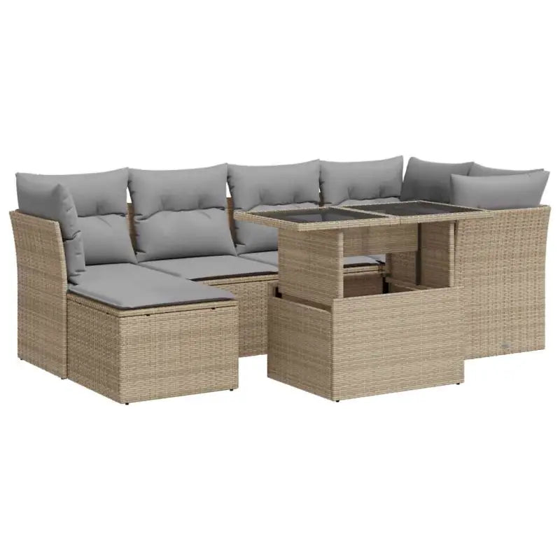 Loungeset met beige materiaal en gepoedercoat staal afmetingen - Tuinsets