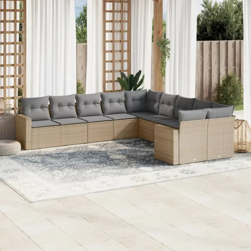 Loungeset met beige materiaal en gepoedercoat staal afmetingen - Tuinsets