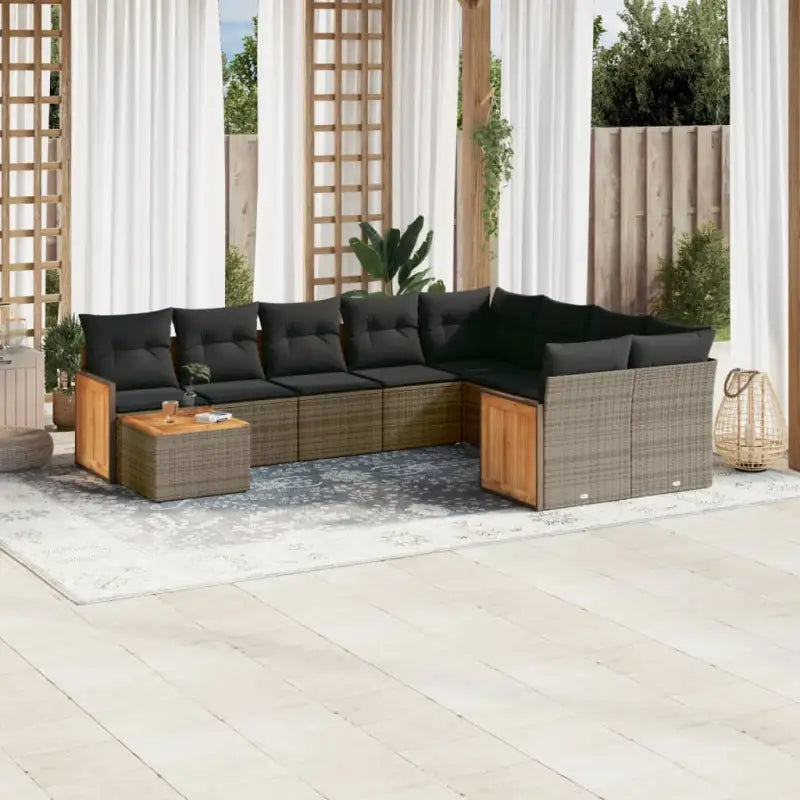 Loungeset met grijs materiaal en gepoedercoat staal voor je tuin of terras - Grijs - Tuinsets