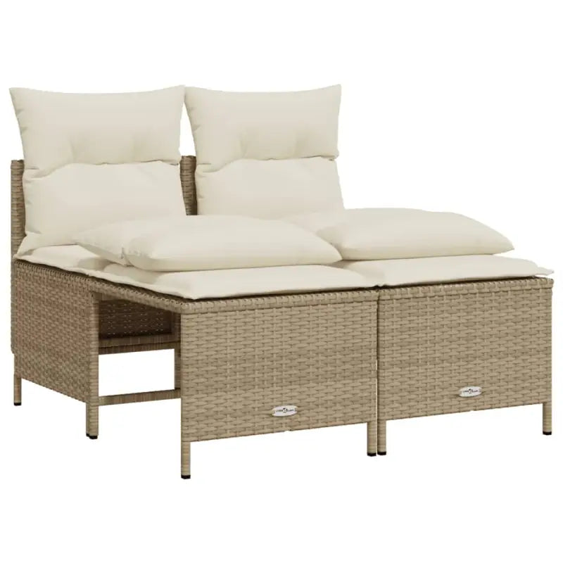Loungeset van gepoedercoated staal met beige materiaal voor tuin en terras - Tuinsets
