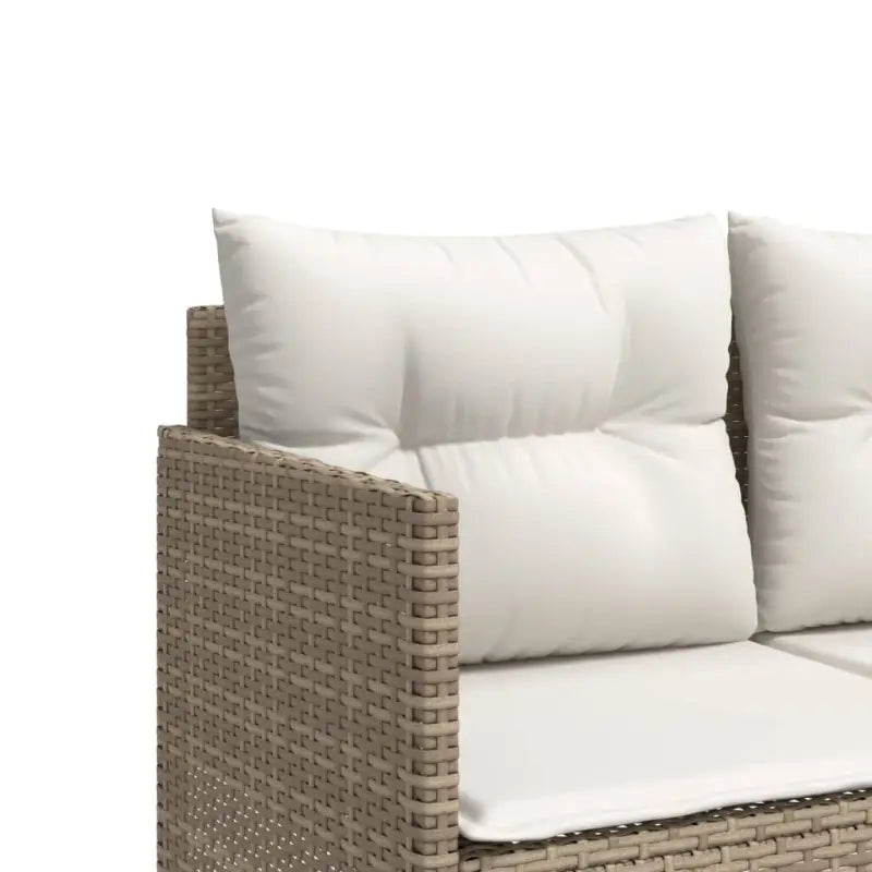 Loungeset van gepoedercoated staal met beige materiaal voor tuin en terras - Tuinsets