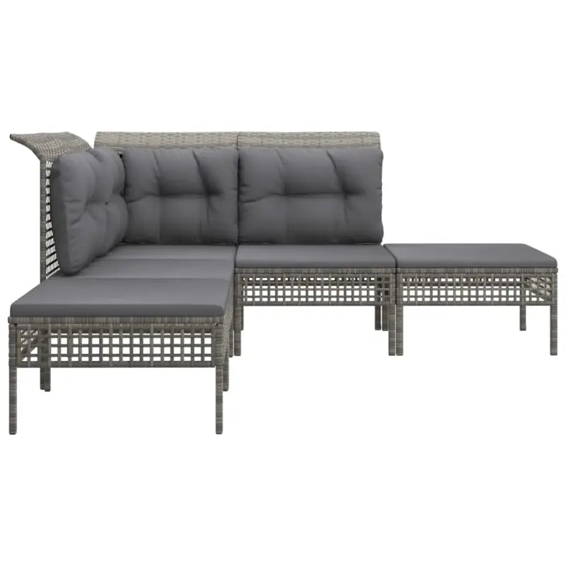 Loungeset van grijs materiaal met gepoedercoat staal afmetingen - Tuinsets