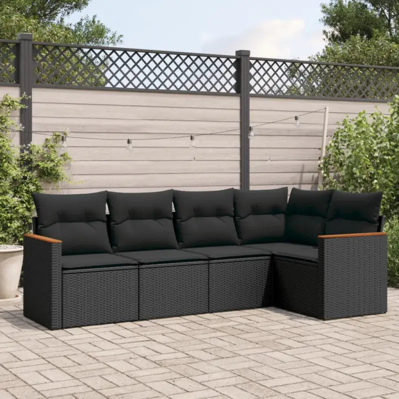 Loungeset van grijs materiaal met gepoedercoat staal en mooie afmetingen - Zwart / Zonder tafel - Tuinsets