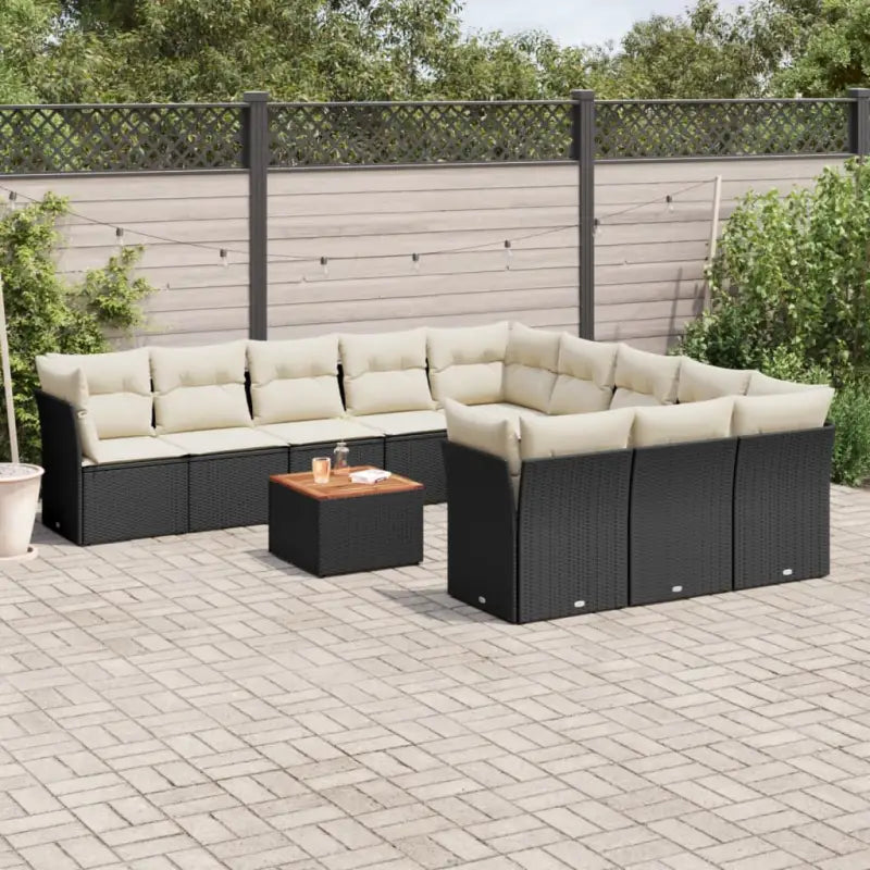 Loungeset van poly rattan en gepoedercoat staal voor tuin of terras - Tuinsets