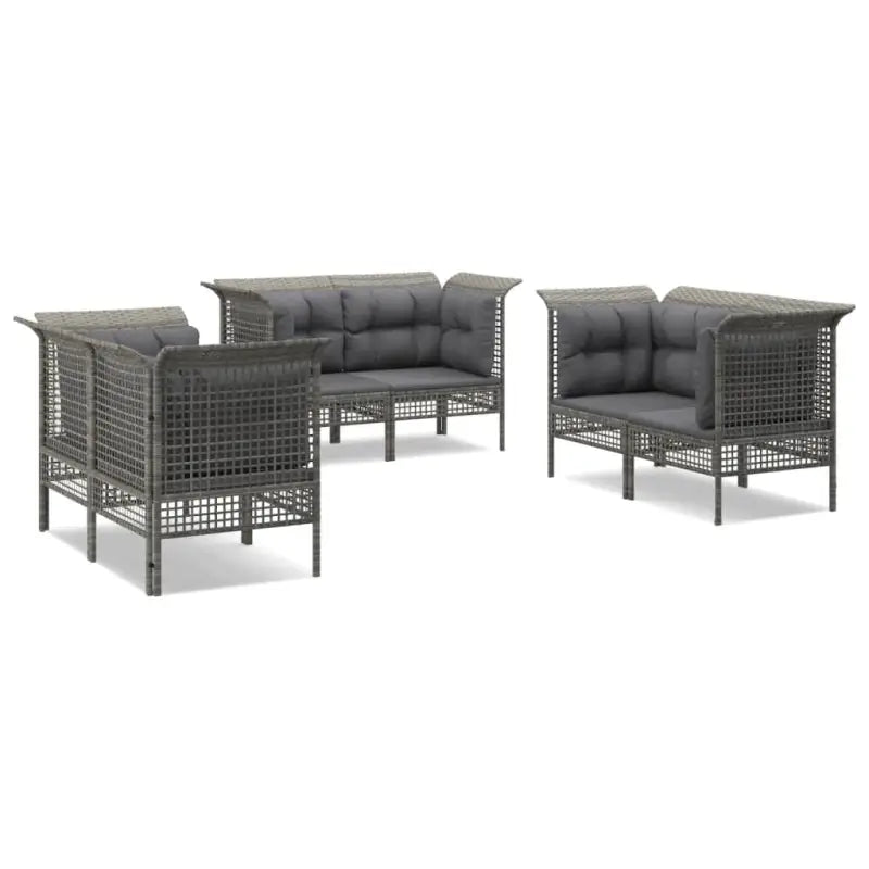 Loungeset van poly rattan met comfortabele afmetingen rugkussen - 6x hoek - Tuinsets