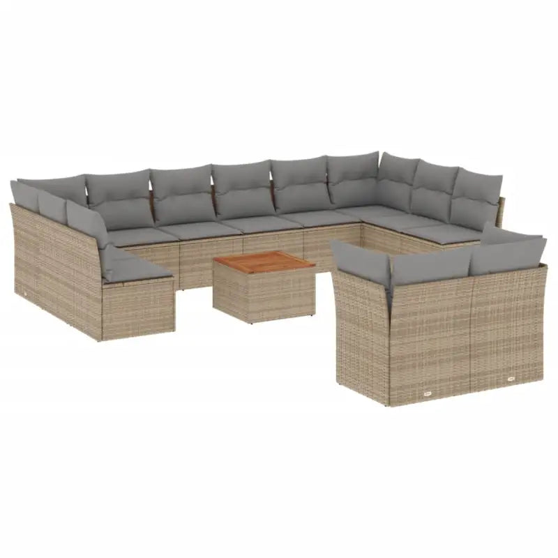 Loungeset van poly rattan met gepoedercoat staal en comfortabele afmetingen - Tuinsets