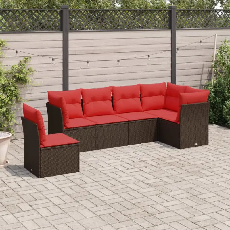 Loungeset van poly rattan met waterdichte tas en gepoedercoat staal - Bruin / Zonder tafel - Tuinsets