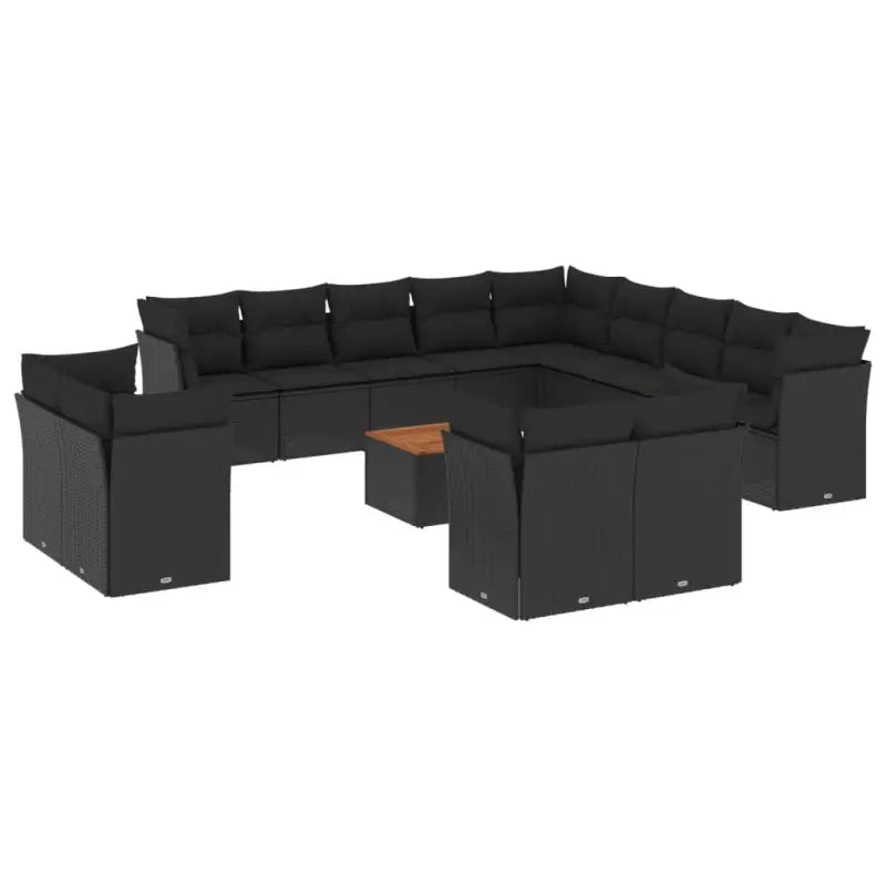 Loungeset van zwart materiaal met gepoedercoat staal en passende afmetingen - Tuinsets