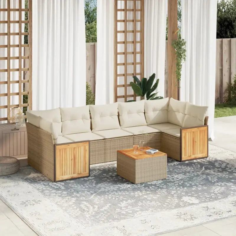 Loungeset voor buiten van grijs materiaal met gepoedercoat staal - beige en crèmekleurig - Tuinsets
