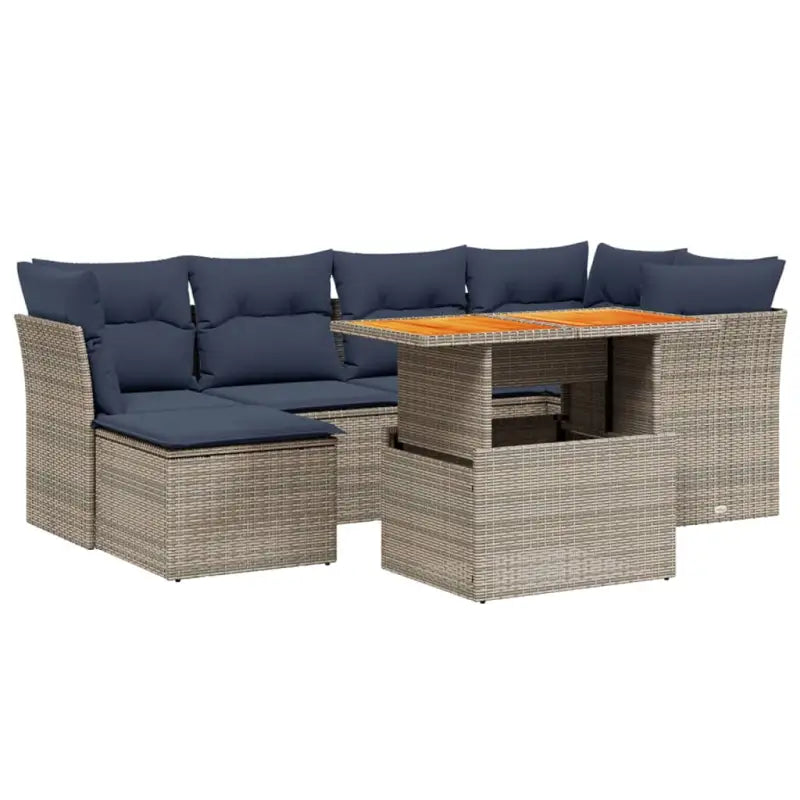 Loungeset voor tuin met grijs materiaal en gepoedercoat staal - Tuinsets