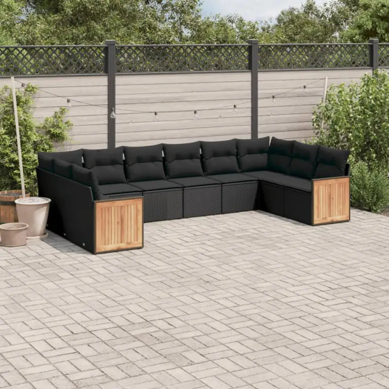 Loungeset voor tuin met zwart materiaal en waterdichte zak - Zwart / Zonder tafel - Tuinsets