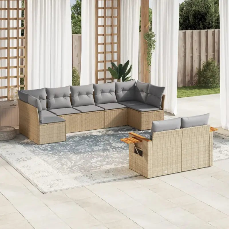 Loungetoestel voor tuin met zwart materiaal en waterdichte tas - Beige en grijs / Zonder tafel - Tuinsets