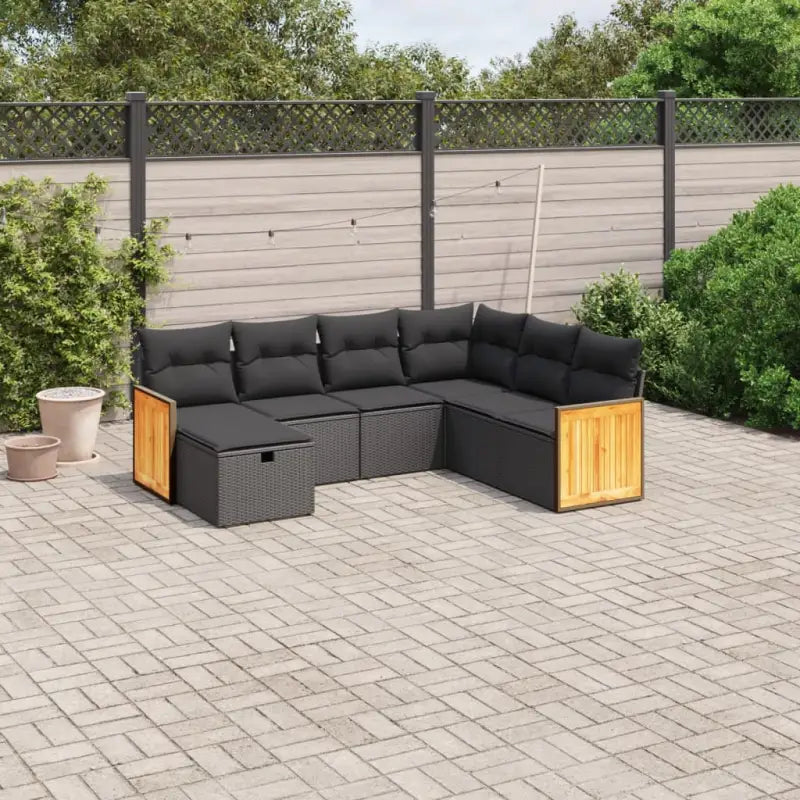 Loungetuinset in gemengd beige met gepoedercoat staal en afmetingen - Zwart / Zonder tafel - Tuinsets