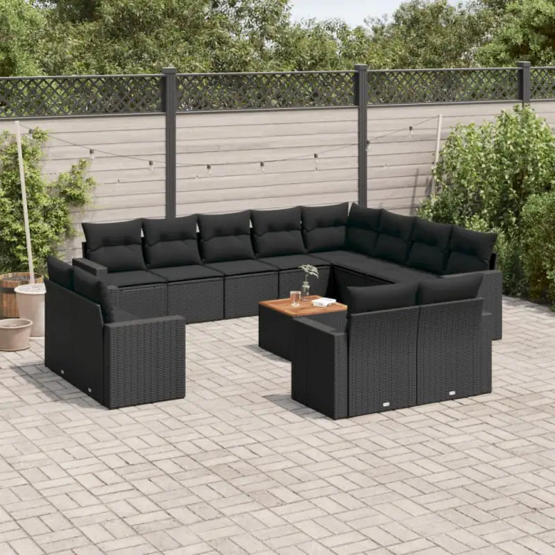 Loungetuinset in zwart materiaal met gepoedercoat staal afmetingen - Zwart - Tuinsets