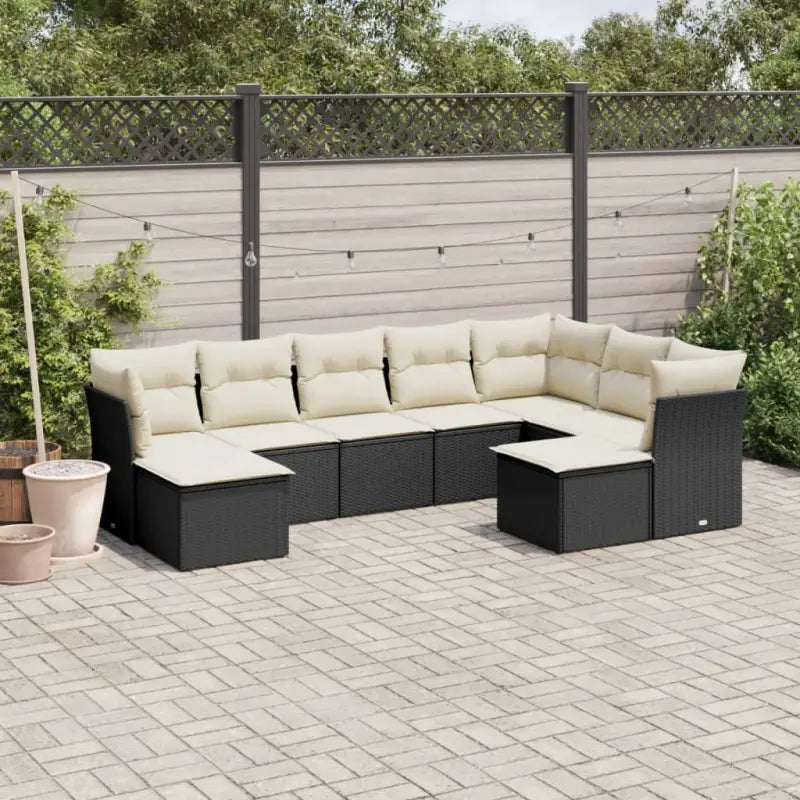 Loungetuinset met beige materiaal en gepoedercoat staal afmetingen - Zwart en crème / Zonder tafel - Tuinsets