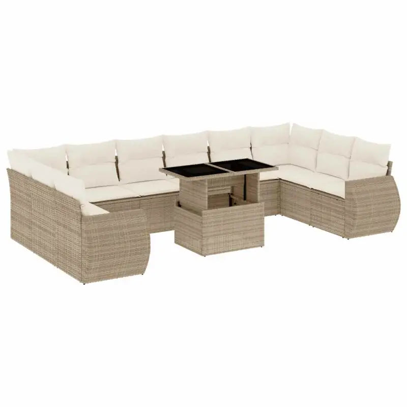 Loungetuinset met beige materiaal en gepoedercoat staal afmetingen - Tuinsets
