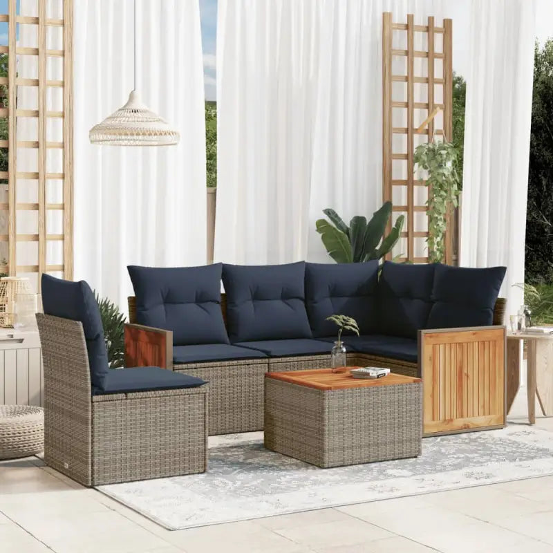 Loungetuinset met grijs materiaal en gepoedercoat staal voor buitengebruik - Tuinsets