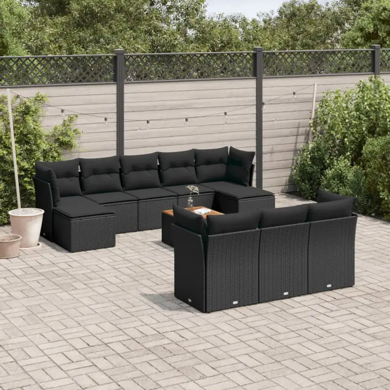 Loungetuinset met zwart materiaal en gepoedercoat staal afmetingen - Tuinsets