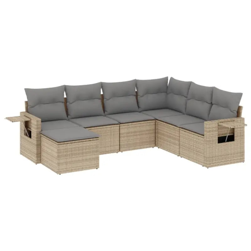 Loungetuinset van gepoedercoat staal in beige materiaal met afmetingen - Tuinsets