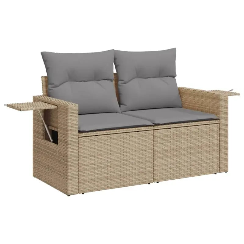Loungetuinset van gepoedercoat staal in beige materiaal met afmetingen - Tuinsets
