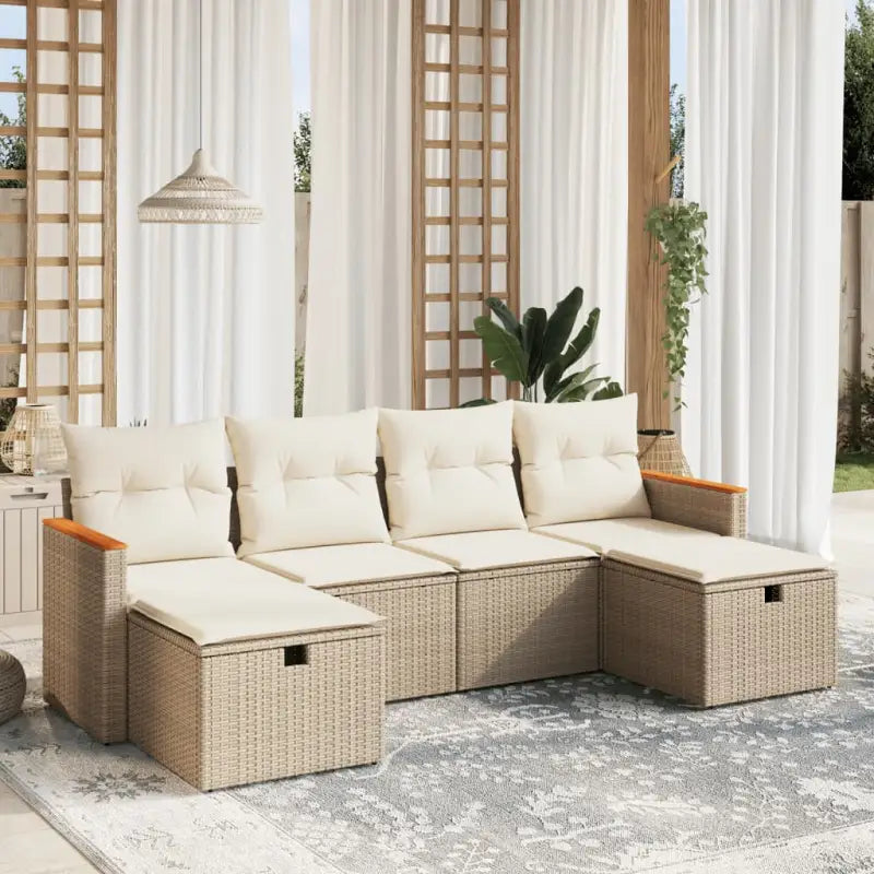 Loungetuinset van gepoedercoat staal met beige materiaal en grote afmetingen - Tuinsets