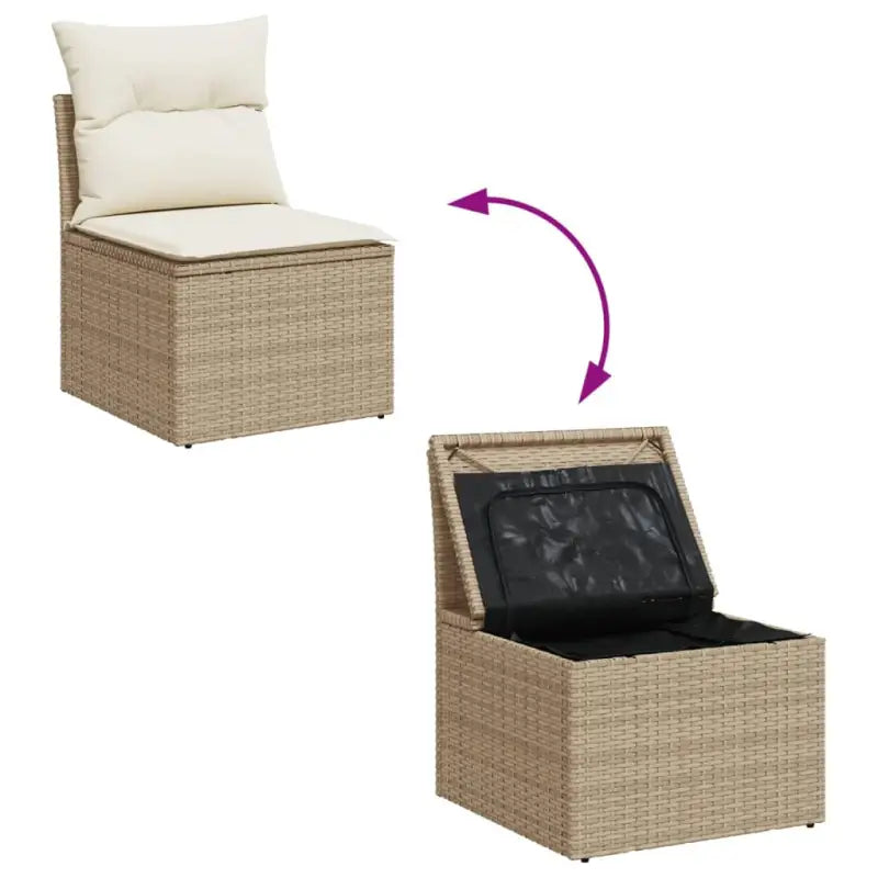 LoungeTuinstoel Set in Beige Material met Waterdichte Tas en Gepoedercoat Staal - Tuinsets