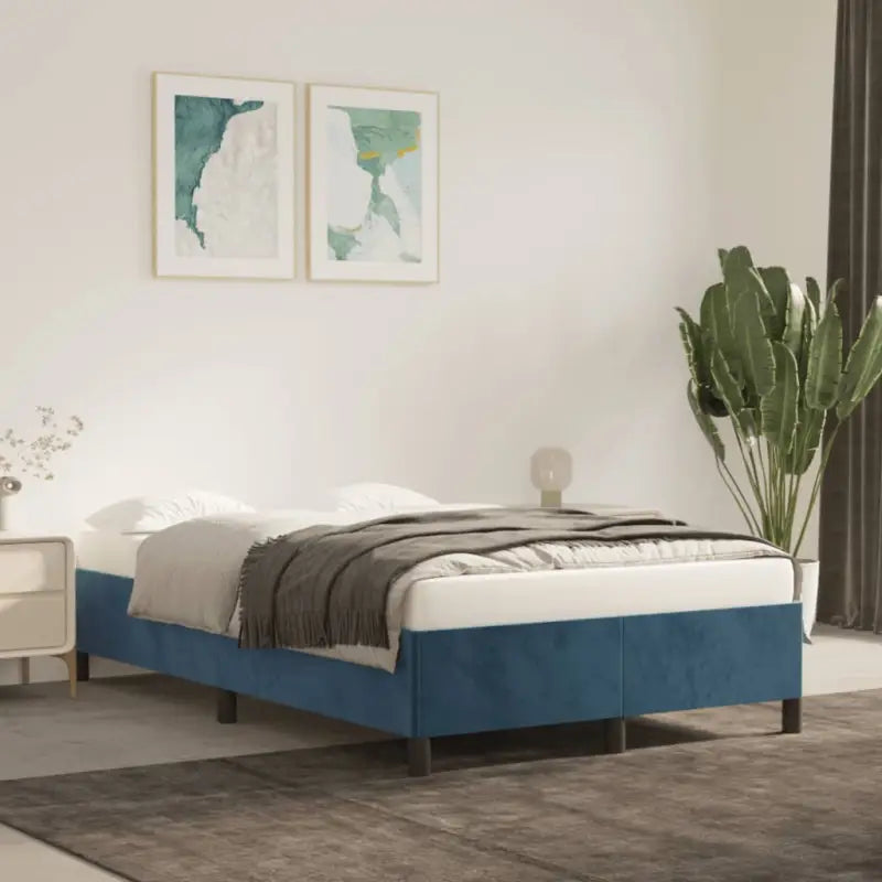 Luxe bedframe met multiplex lattenbodem en zachte fluwelen bekleding - Bedden & bedframes