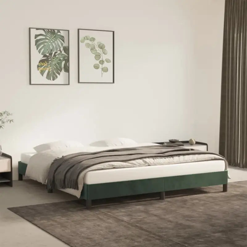 Luxe bedframe met multiplex lattenbodem en zachte fluwelen bekleding - Bedden & bedframes