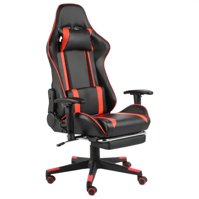 Luxe gamingstoel met uittrekbare voetensteun voor optimaal comfort - Rood / 1 / Met voetensteun - Gamingstoelen