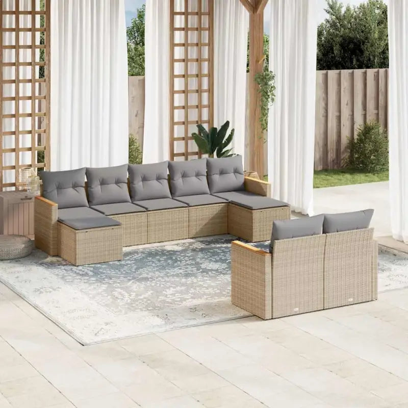 Luxe loungeset met zwart materiaal en waterdichte tas voor buitengebruik - Beige en grijs / Zonder tafel - Tuinsets